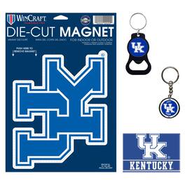 WinCraft - Kentucky Wildcats 4-Pack Key Rings and Magnets Set - Multicolor
