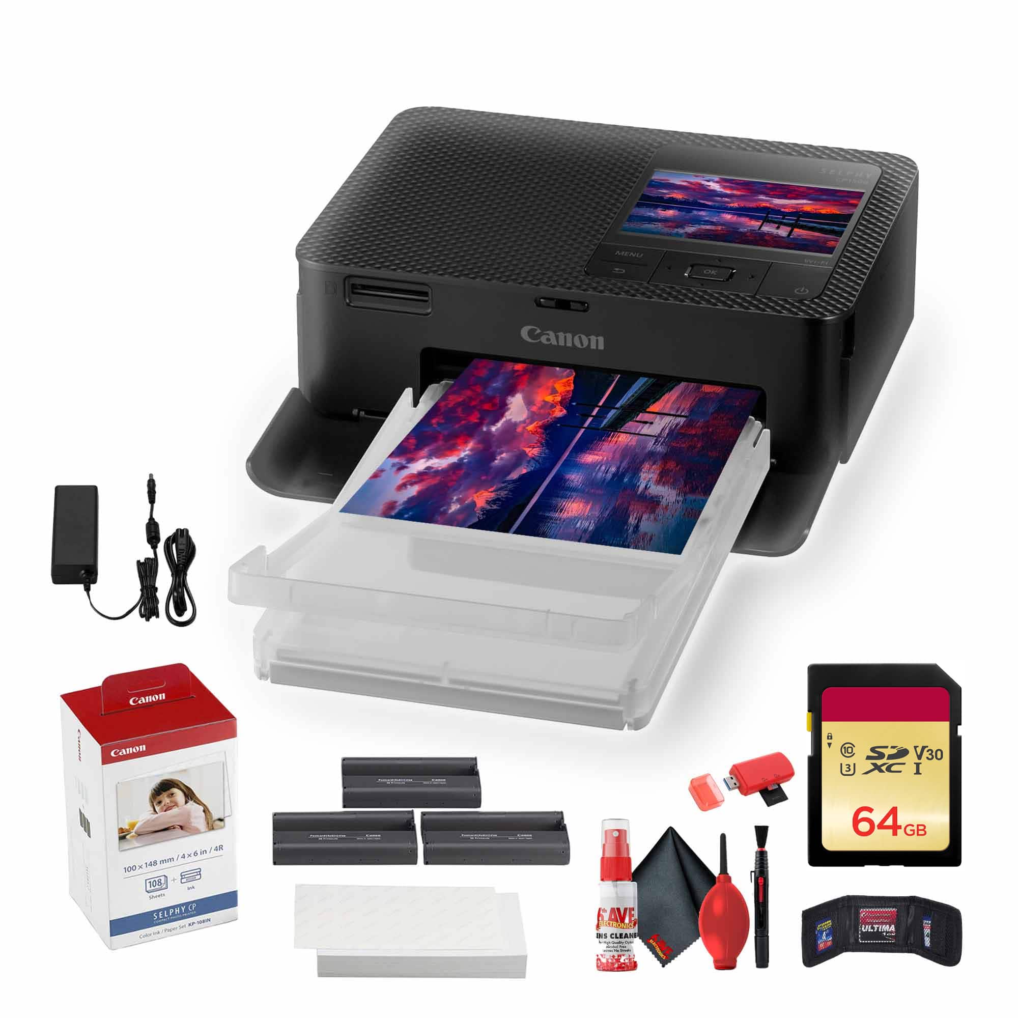 Canon SELPHY CP1500 Compact Photo Printer (5539C001) + KP 108IN