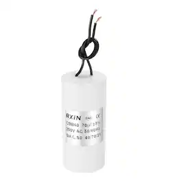 Unique Bargains - 70uF CBB60 Running Capacitor, AC 250V Cylinder 2 Wire for Air Conditioner, Compressor, Washing Machine - White