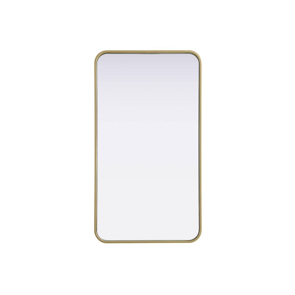 Alt View 8. Elegant Decor - Contour Metal Rectangle Mirror 20x36 in Brass - Brass.