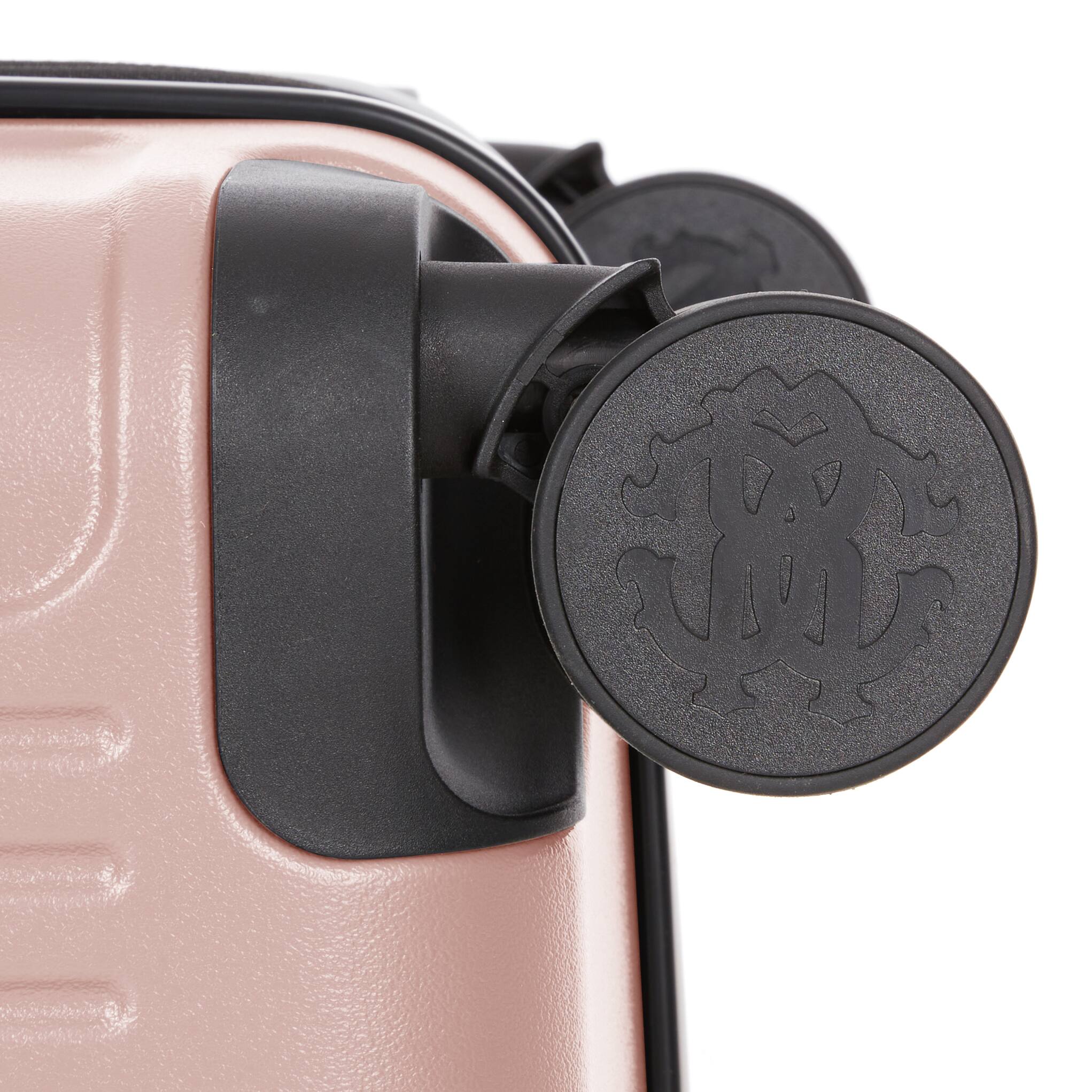 Back. Roberto Cavalli - 3 Piece Luggage Set with Expandable Hard Shell & 8 Spinner Wheels - PINK.
