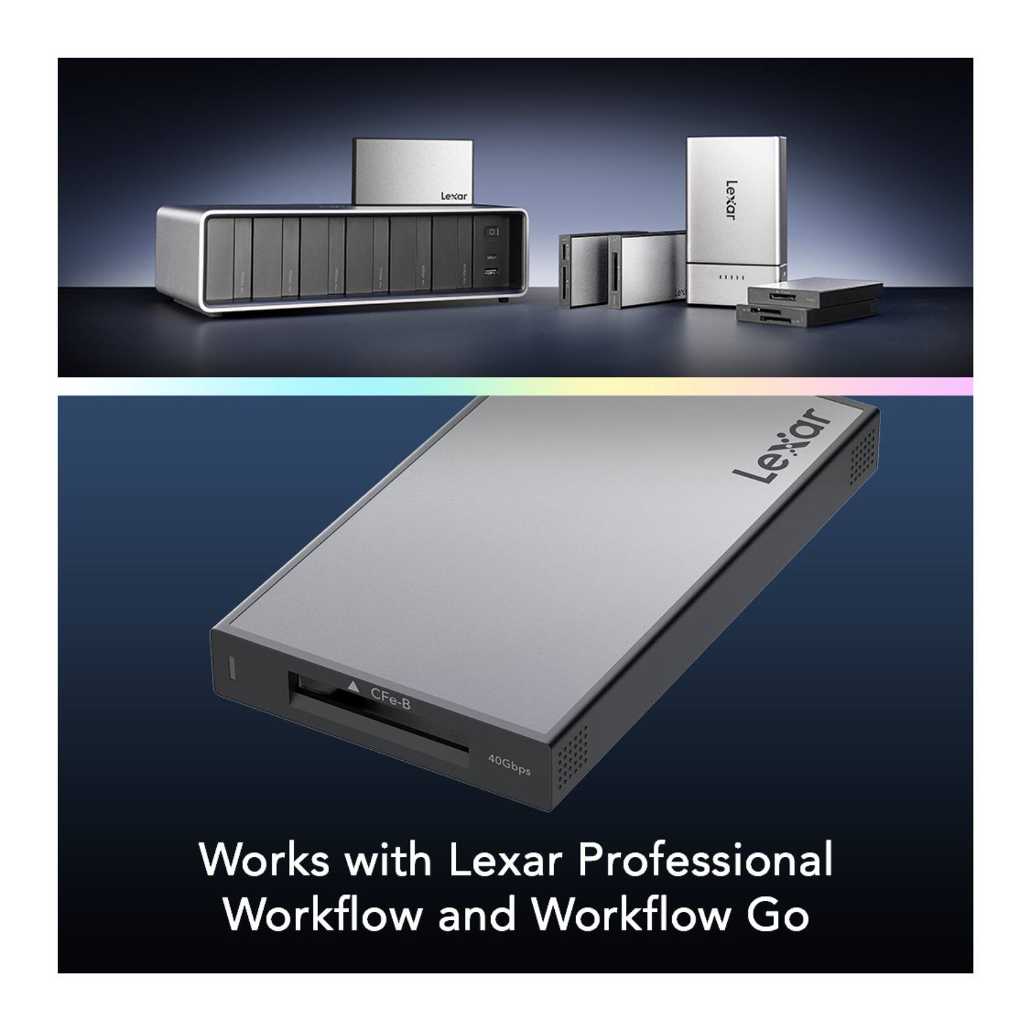 Lexar I CFe-B 400lps  
Works with Lexar Professional Workflow and Workflow Go