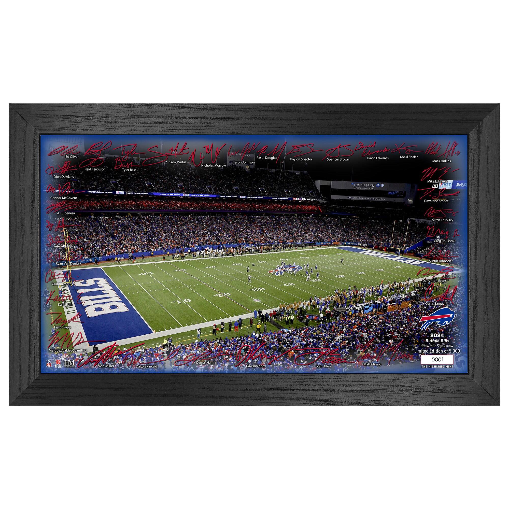 Buffalo Bills 12" x 20" 2024 Signature Gridiron Panoramic Framed Photo