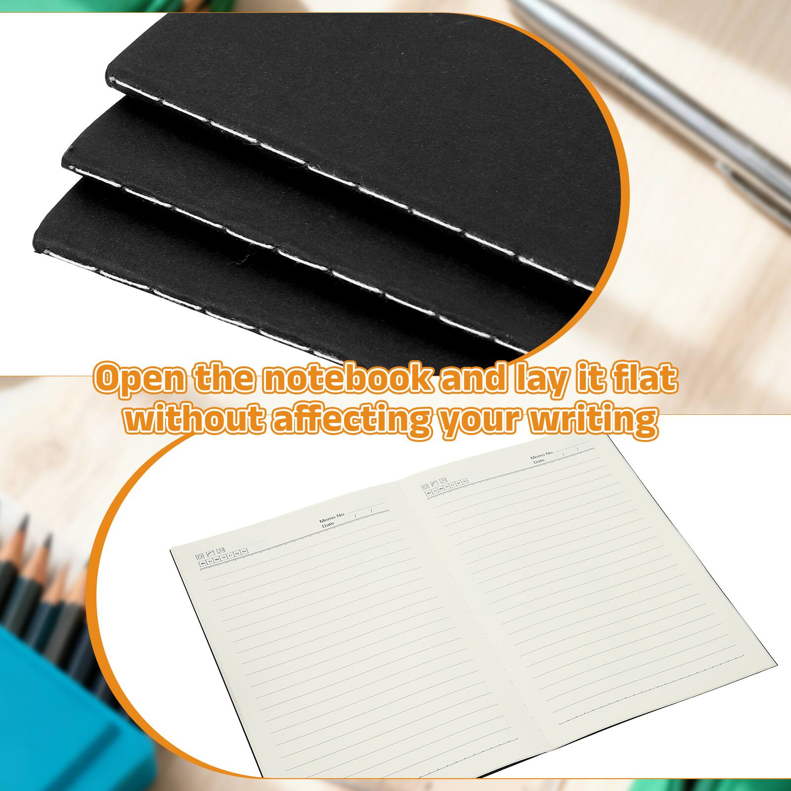 Open the notebook and lay it flat without affecting your writing