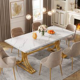 Tribesigns - Office Multipurpose Table, For Everyday Items and Shared Use in Workspaces and Reception Areas - White