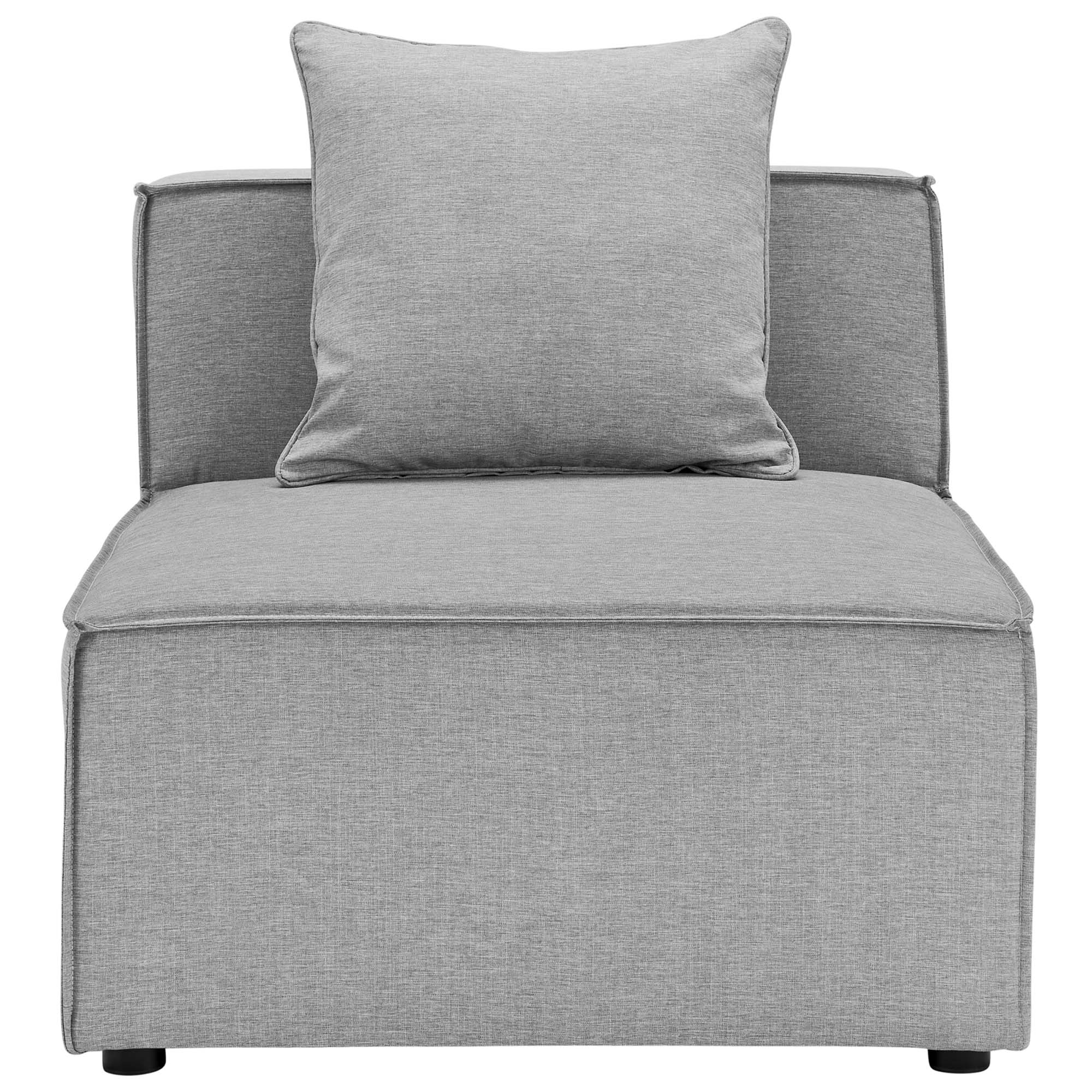 Alt View 1. Modway - Saybrook Outdoor Patio Upholstered Sectional Sofa Armless Chair by Modway - Gray.