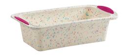 Trudeau - Structure Silicone 8.5 x 4.5 Inch Loaf Pan, Confetti/Fuchsia - White