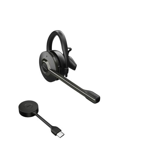 Angle. Jabra - Jabra Engage 55 SE Headset - Wireless - Earbud, Over-the-ear, Behind-the-ear - Supra-aural - Black - Black.