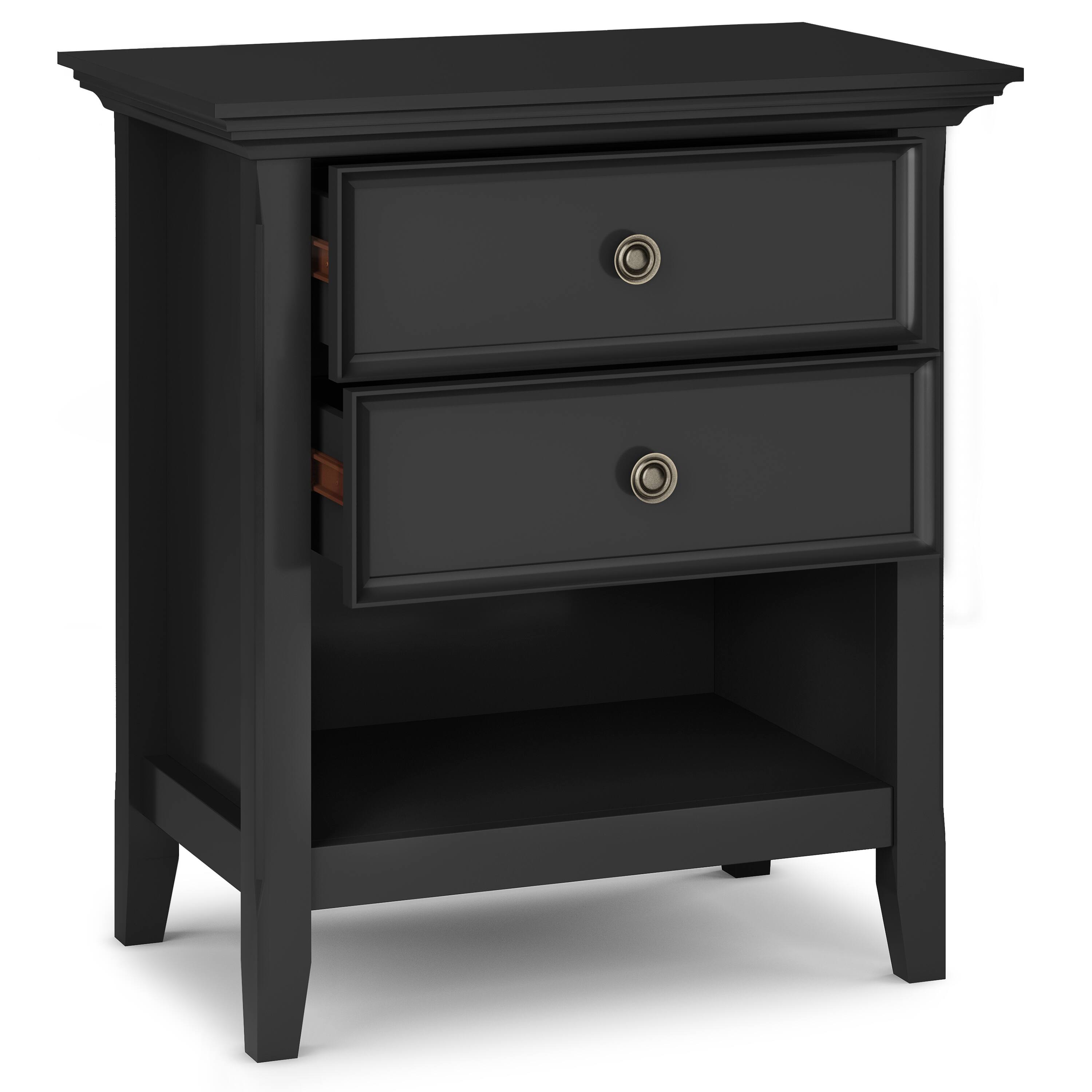Left. Simpli Home - Amherst 24 inch Bedside Table (Set of 2) - Black.