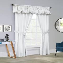 Commonwealth Home Fashions - Commonwealth Prescott Rod Pocket Dressing Window Curtain Panel Set - 80x84" - White