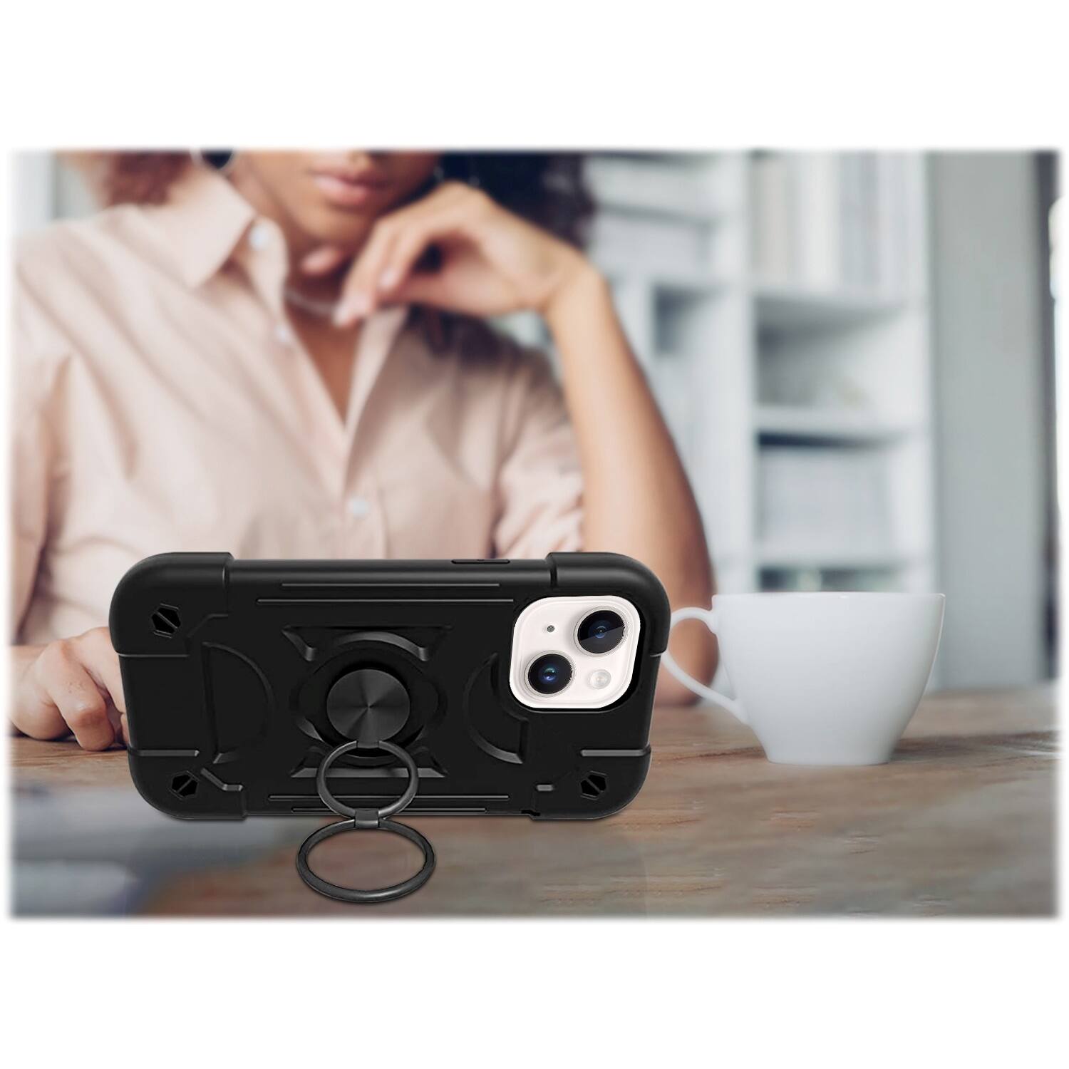 Alt View 15. SaharaCase - DualShock Case for Apple iPhone 14 Plus - Black.