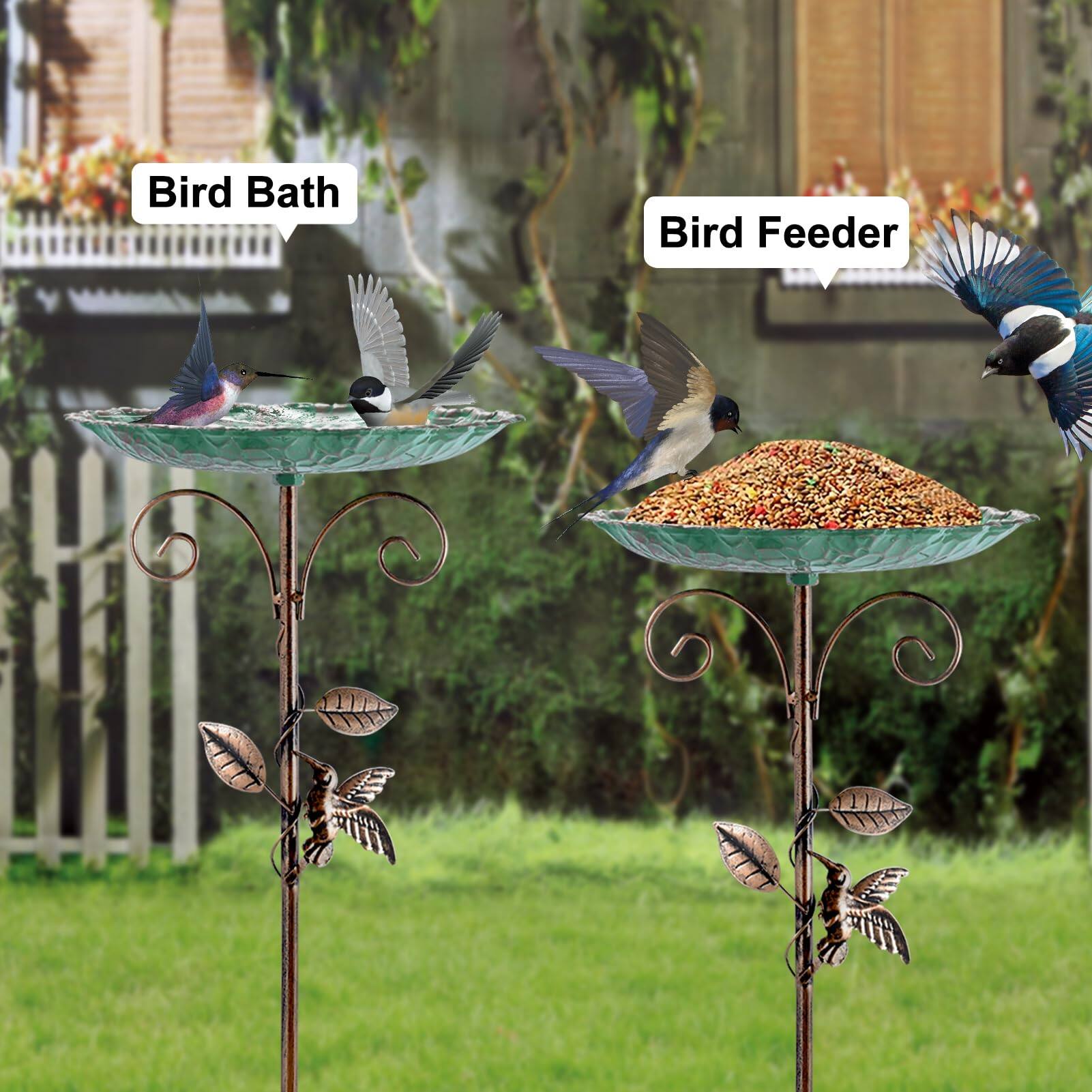 Bird Bath  
Bird Feeder