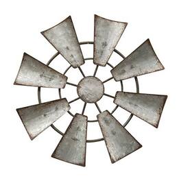 BreeBe - Galvanized Metal Hanging Windmill 7 inch - Silver
