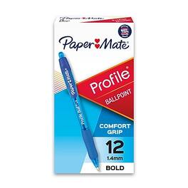 Paper Mate - Profile Retractable Ballpoint Pen, Bold Point, Dozen - Blue Ink