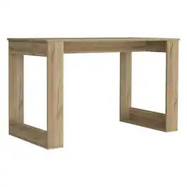 APRILSOUL - Writing Desk with Ample Workstation and Sturdy Legs Light Oak - Beige