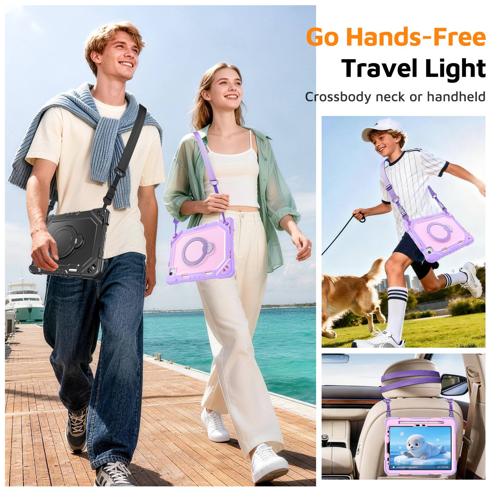 Go Hands-Free  
Travel Light  
Crossbody neck or handheld