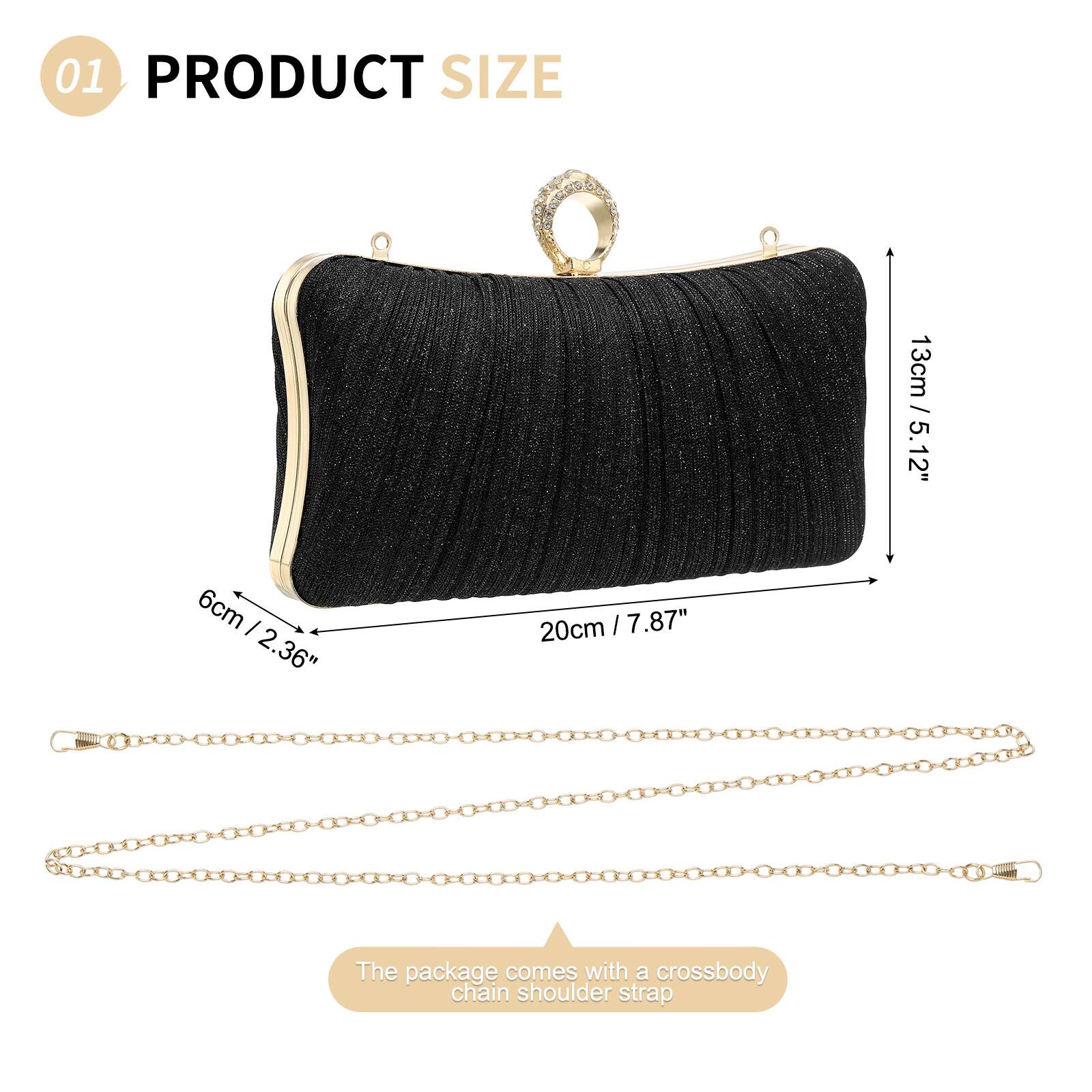 01 PRODUCT SIZE

- Height: 13cm / 5.12"
- Width: 20cm / 7.87"
- Depth: 6cm / 2.36"

The package comes with a crossbody chain shoulder strap.