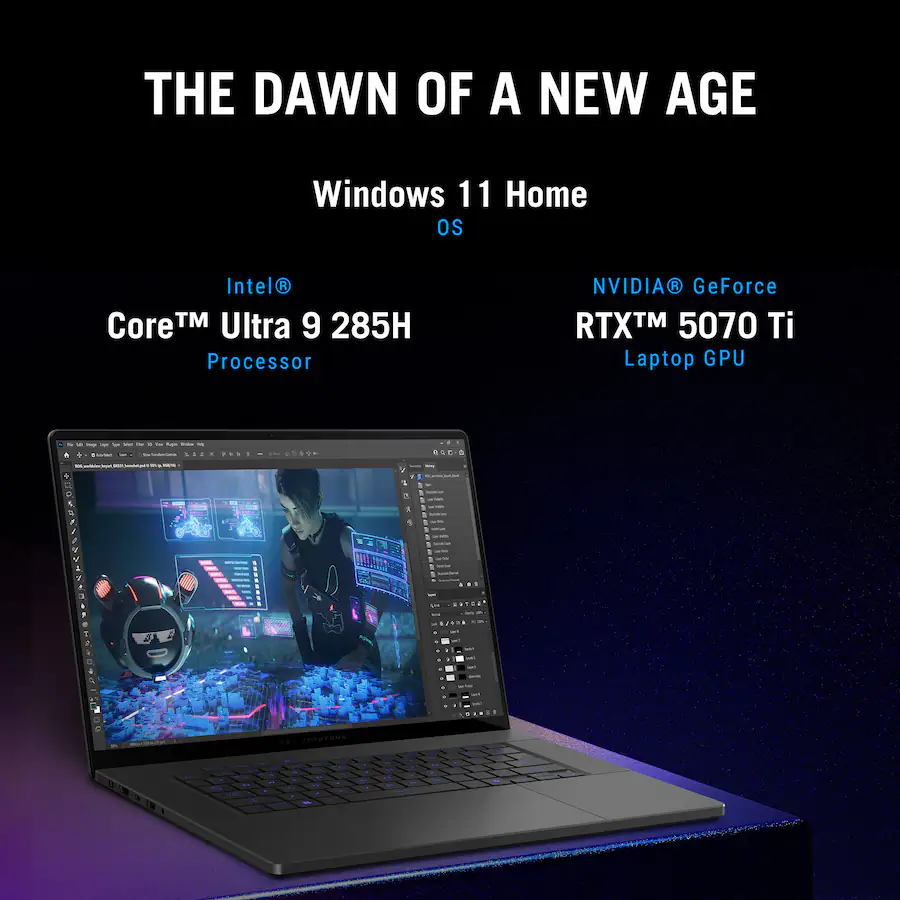 ASUS - ROG Zephyrus G16 16" OLED 2.5K 240Hz Gaming Laptop - Intel Core Ultra 9 - 32GB RAM - NVIDIA RTX 5070 Ti - 1TB SSD - Eclipse Gray