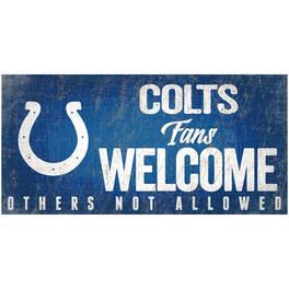 Fan Creations - Indianapolis Colts 6" x 12" Fans Welcome Sign - Multicolor