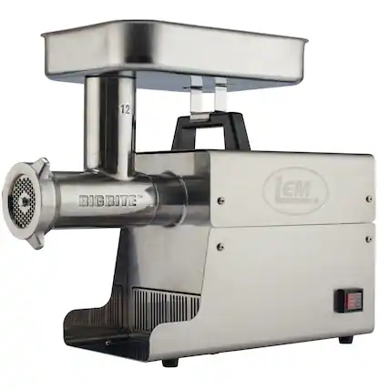 Front. LEM Product - #12 Big Bite Meat Grinder - 0.75 HP - Stainless.