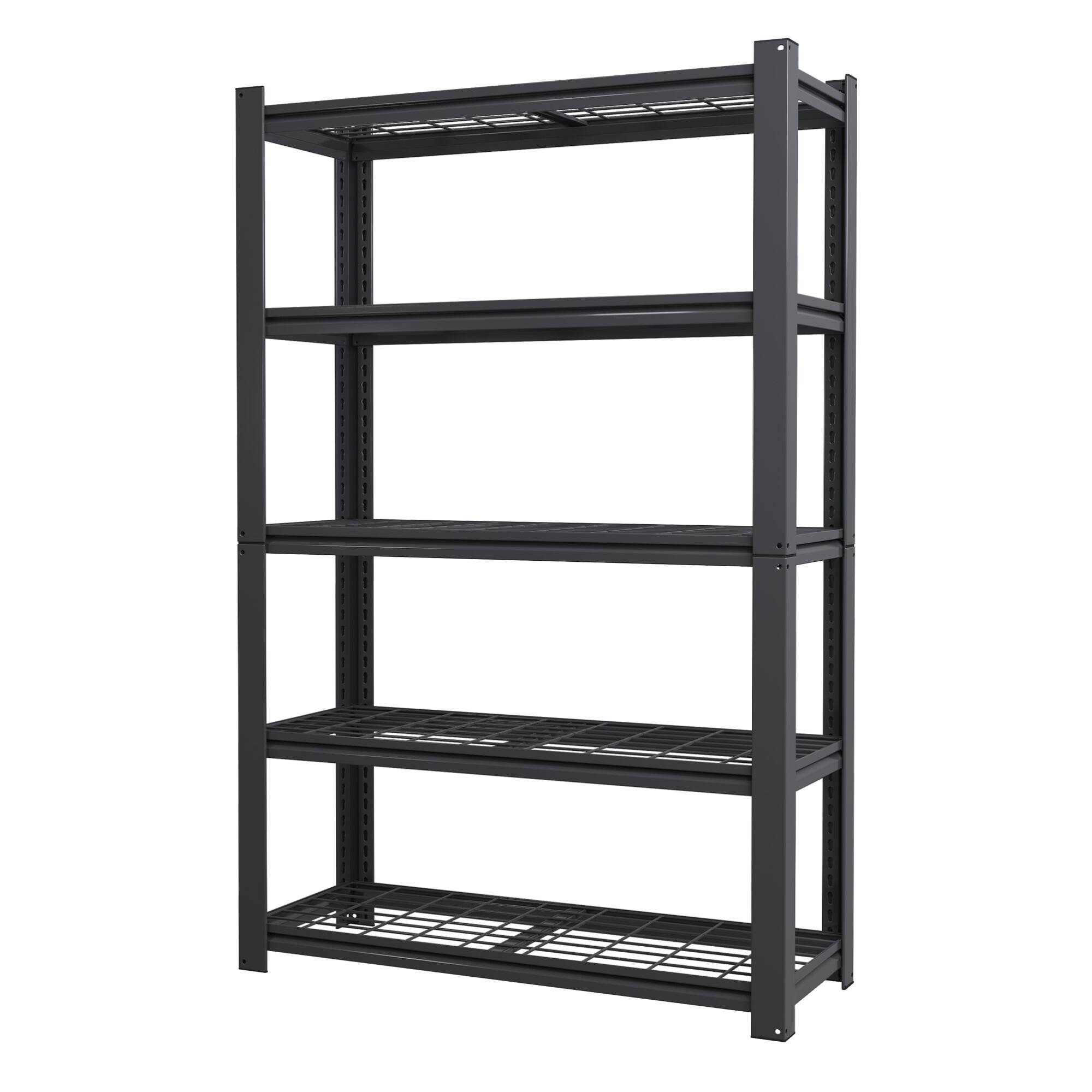 Alt View 10. GOODSILO - Heavy-Duty 5-Tier Adjustable Steel Shelving Unit with 2000 Lbs Capacity for Garage and Pantry Storage - Black.