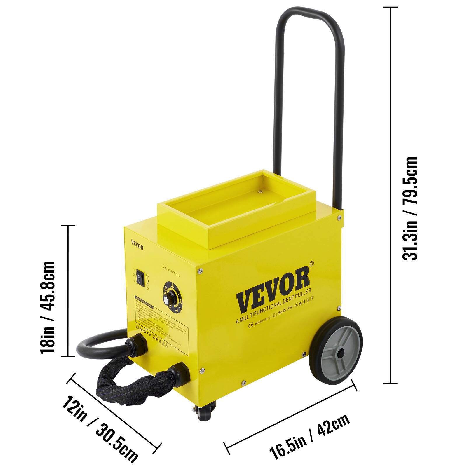 45.8cm / 18in VEVOR AMUL TIFUNCTIONAL DENT PULLER  
- DENT 1  
AAX  
CE - 79.5cm / 31.3in  
12in / 30.5cm  
16.5in / 42cm