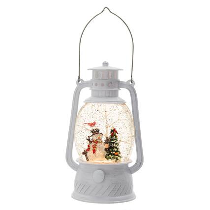 Front. Dexmalle - Dexmalle-Christmas Plastic/Resin Lantern With Snowman & Tree Led/Water Spinning/6 Hours Timer-White - White.