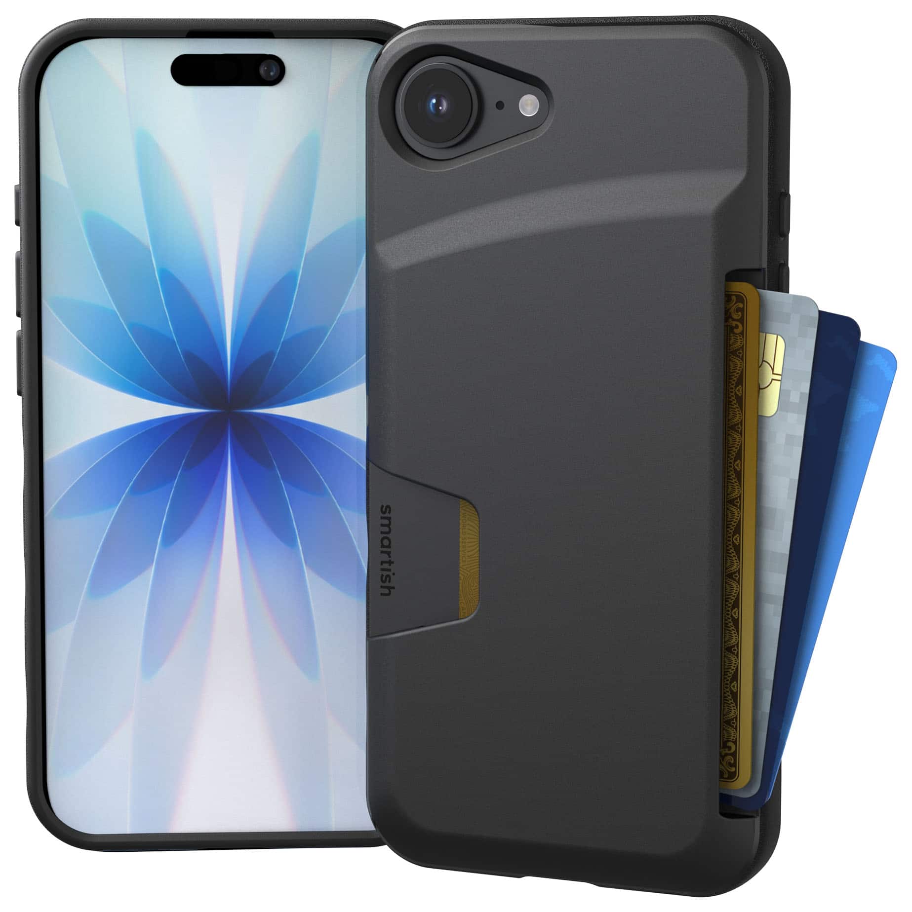 Smartish - iPhone 17e/16e Wallet Case - Wallet Slayer Vol 1 - Slim Card Holder Cover - Tie Affair - Black