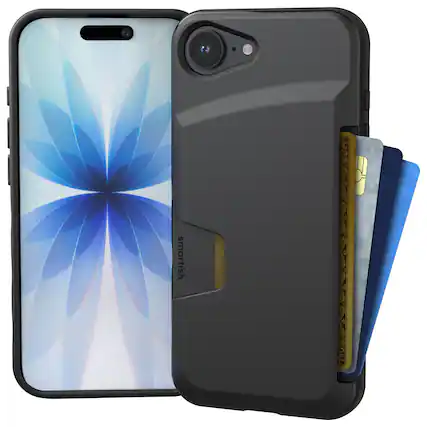 Front. Smartish - Smartish iPhone 17e/16e Wallet Case - Wallet Slayer Vol 1 - Slim Card Holder Cover - Black Tie Affair - Black.