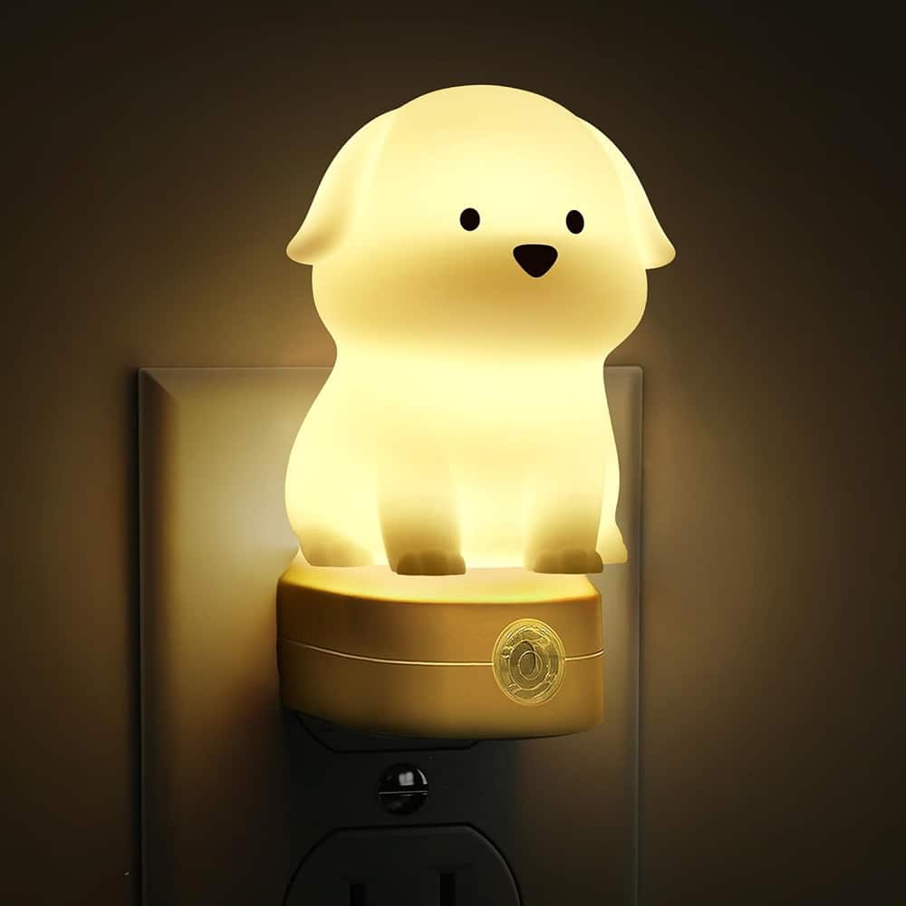ACJPR - 3D Cute Puppy Night Light – RGB & 3000K Soft White, Dusk to Dawn Sensor, Kids Room Decor