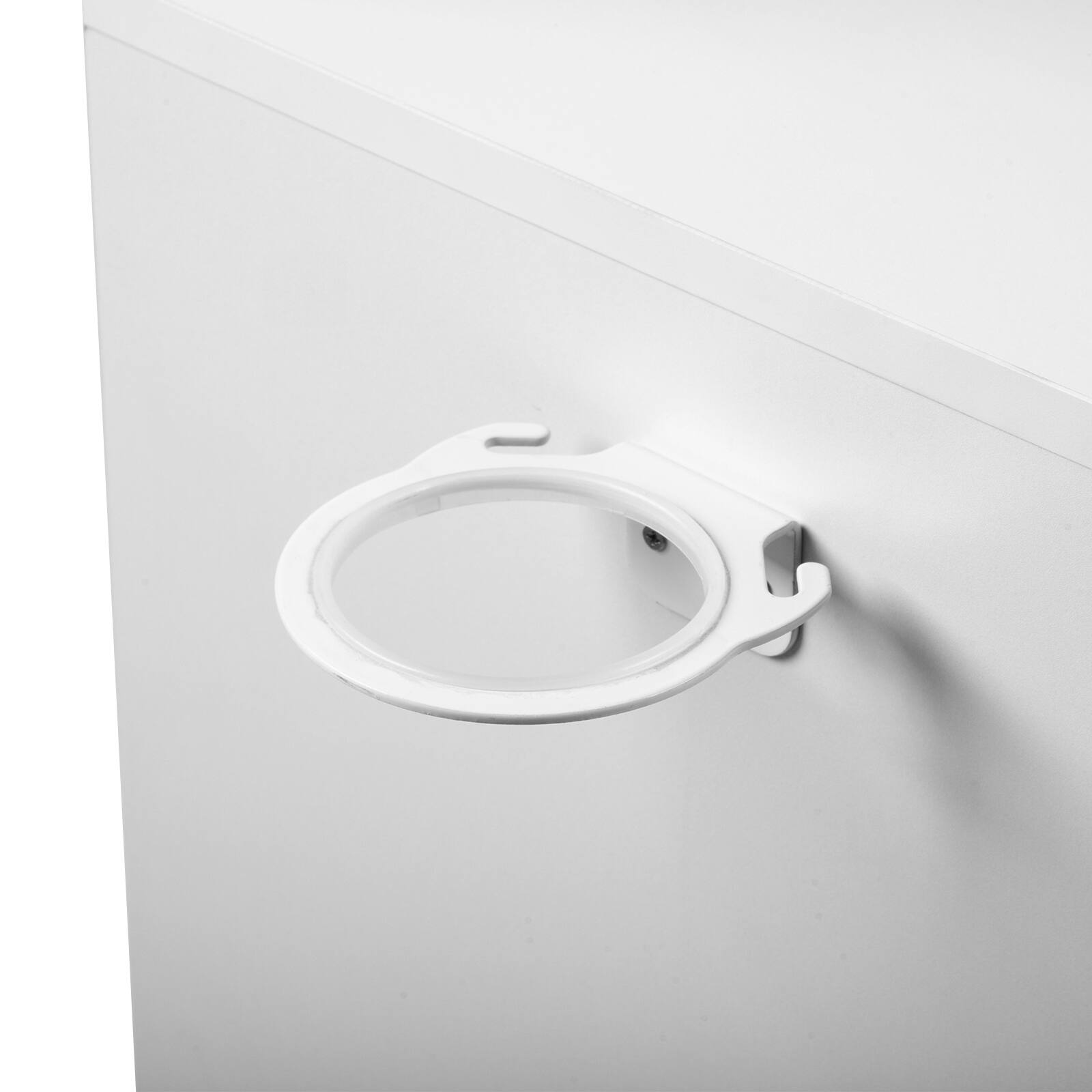 Alt View 4. Winado - Salon Corner Storage Cabinet, Wall Mount Salon Station with Lockable Drawer, Bottom Cabinet - White.