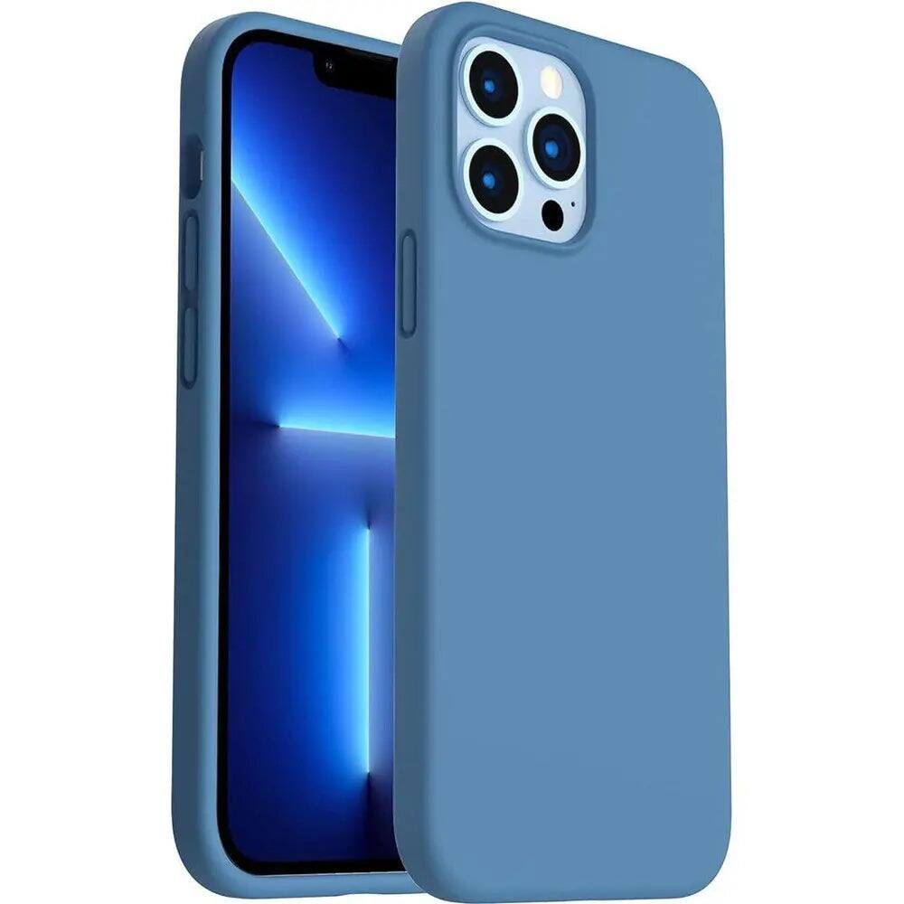 Front. Entronix - Entronix Case for iPhone 12 Pro Max - Soft-Touch Silicone - Aqua Blue.