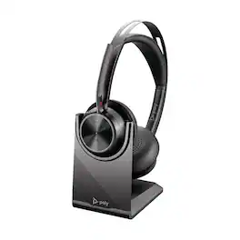 HP - Poly Voyager Focus 2 UC Wireless Stereo Headset with Charging Stand & USB-A Adapter, Zoom Certified- 7S4L6AA - Blue