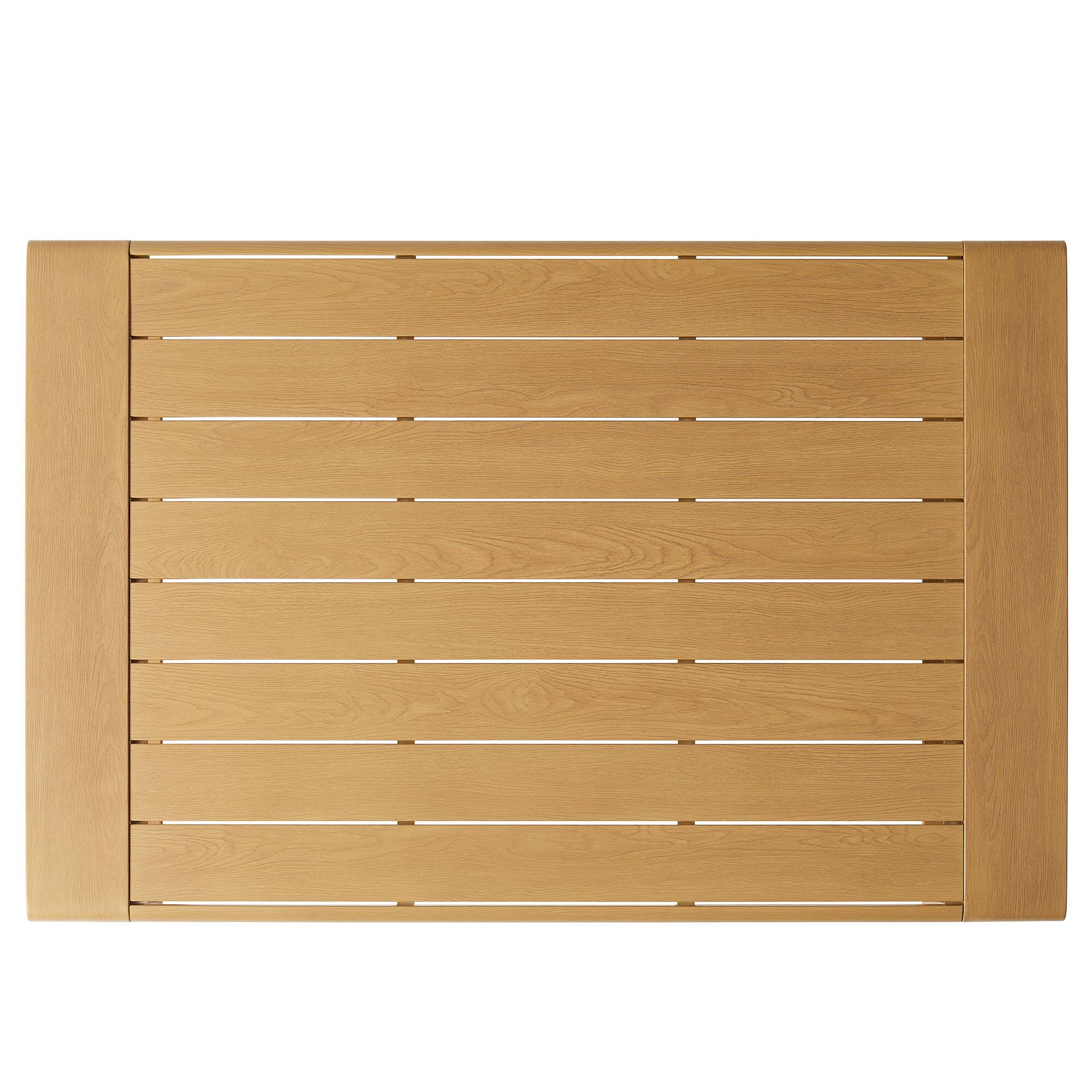 Alt View 4. Modway - Lirienne Outdoor Patio Aluminum Faux Wood Coffee Table by Modway - Natural.