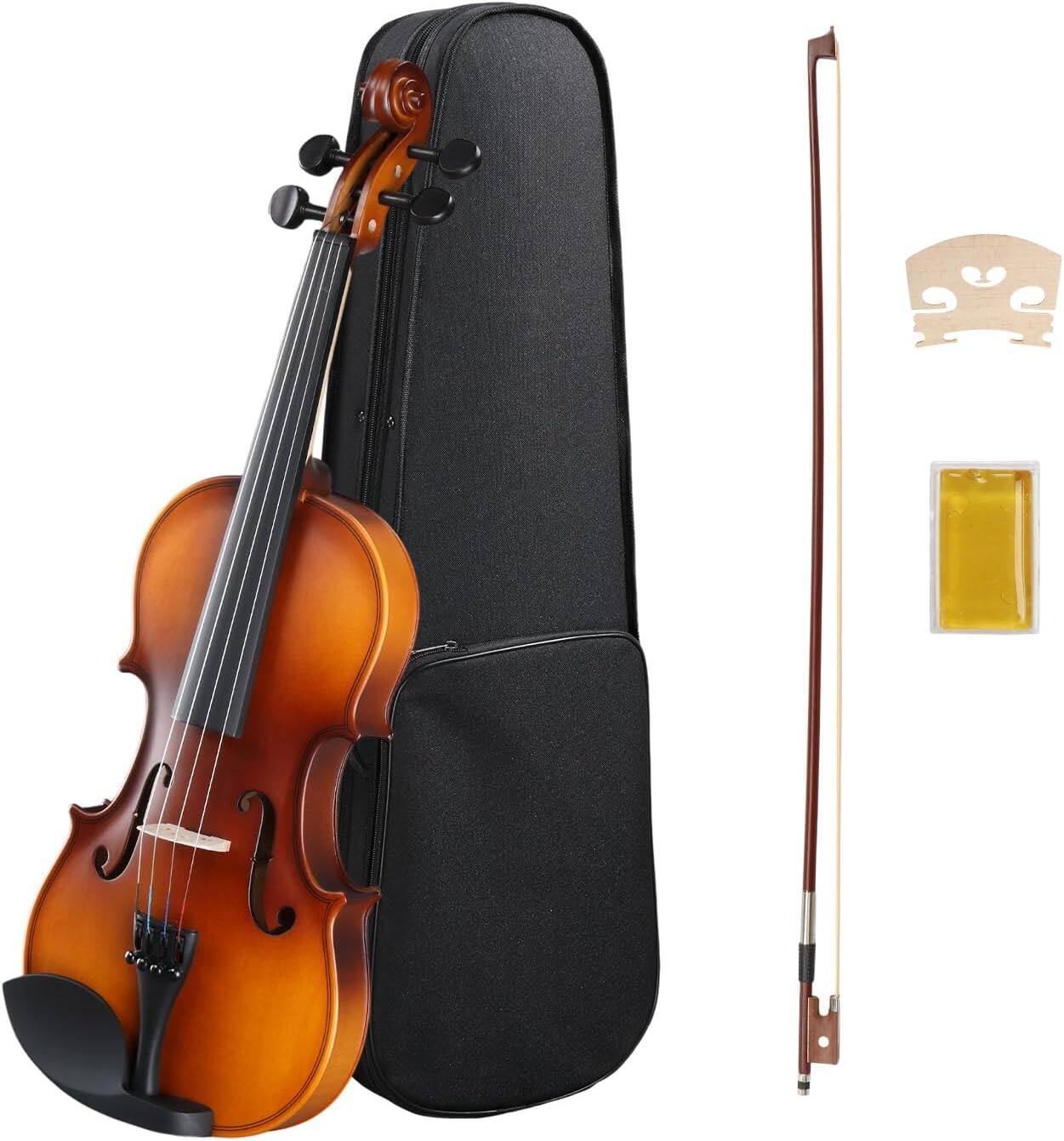 Front. Winado - GV104 All-In-One Violin/Fiddle Kit - Comes with Hard Case, Bow, Rosin  FOR Beginner & Students (3/4).