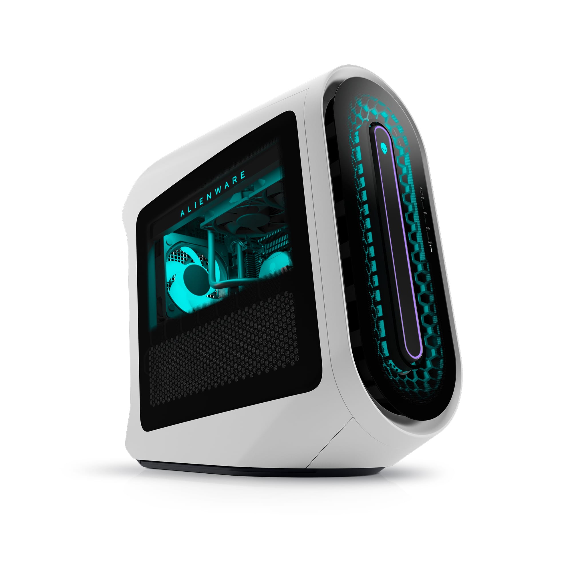 Angle. Alienware - Aurora R15 Gaming Desktop - 13th Gen Intel Core i7 13700KF - 16GB - NVIDIA GeForce RTX 4080 - 1TB SSD - Liquid Cooling - Lunar Light.
