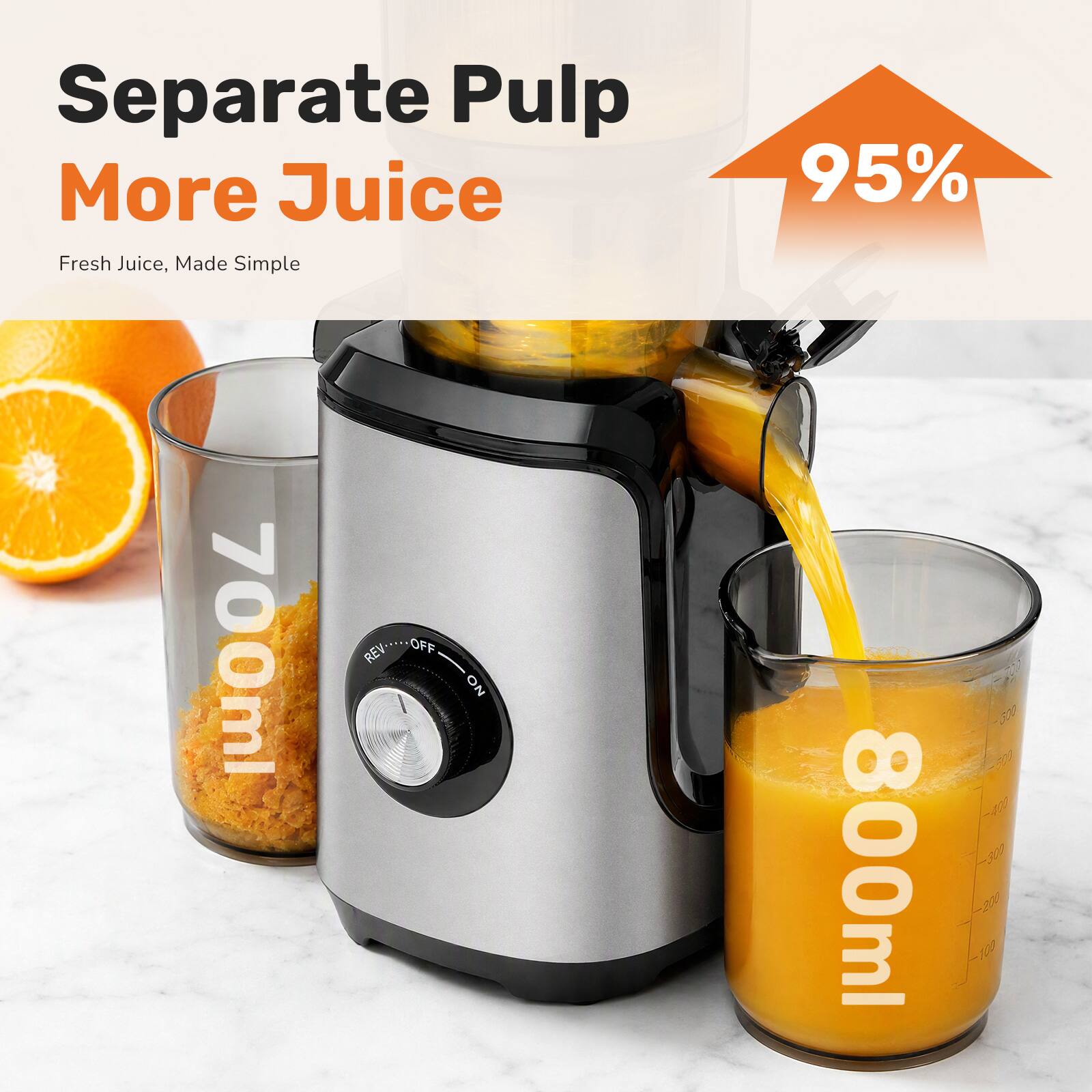 Sweetcrispy Slow Masticating Juicer, Cold Press Juicer Machine with ...