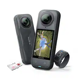 Insta360 - X5 360 Action Camera Essentials with 128GB Memory Card and Ring Remote