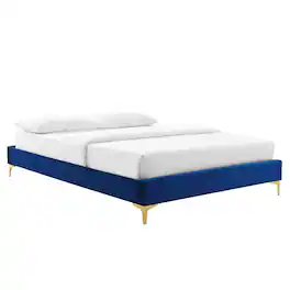 Modway - Sutton Performance Velvet Queen Bed Frame - Blue