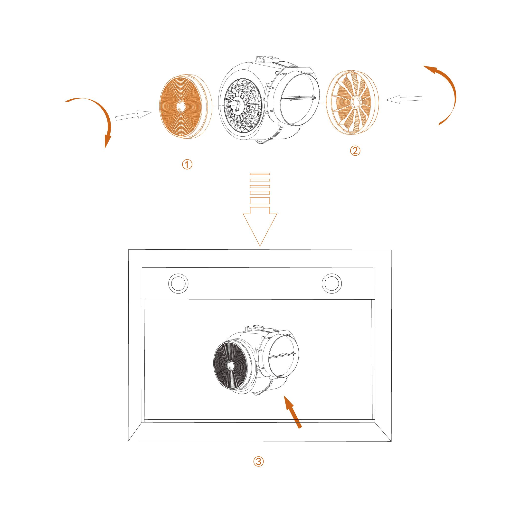 Back. Empava - Replacement Charcoal Filters for Empava Ductless Range Hood 30RH05, 30RH06, 30RH07, 36RH09, 36RH10 - 2 Pack, Non-Ducted - Black.