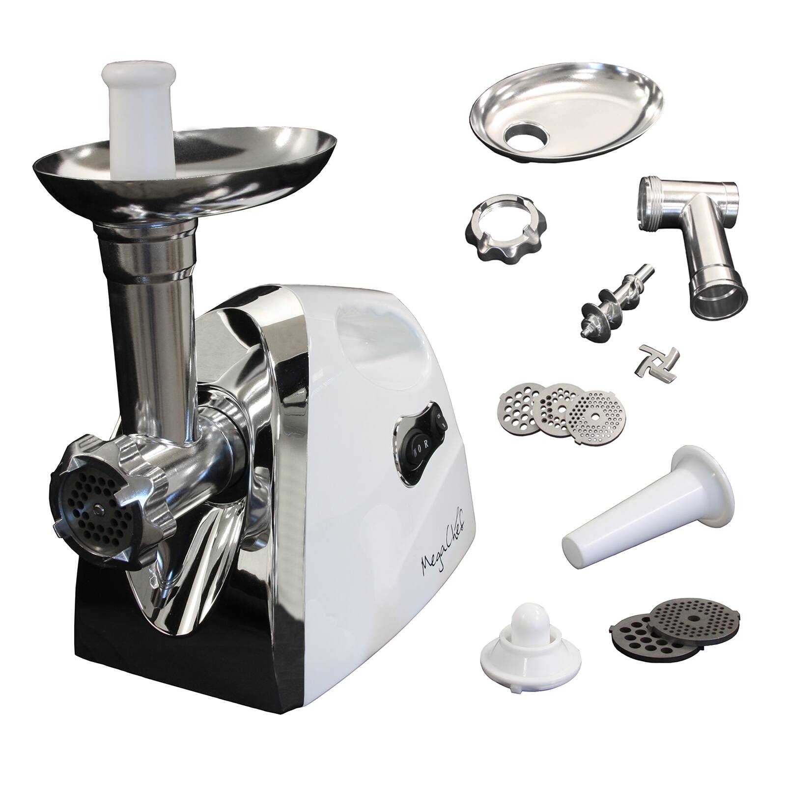 Alt View 1. MegaChef - MegaChef 1200 Watt Powerful Automatic Meat Grinder for Household Use - White.