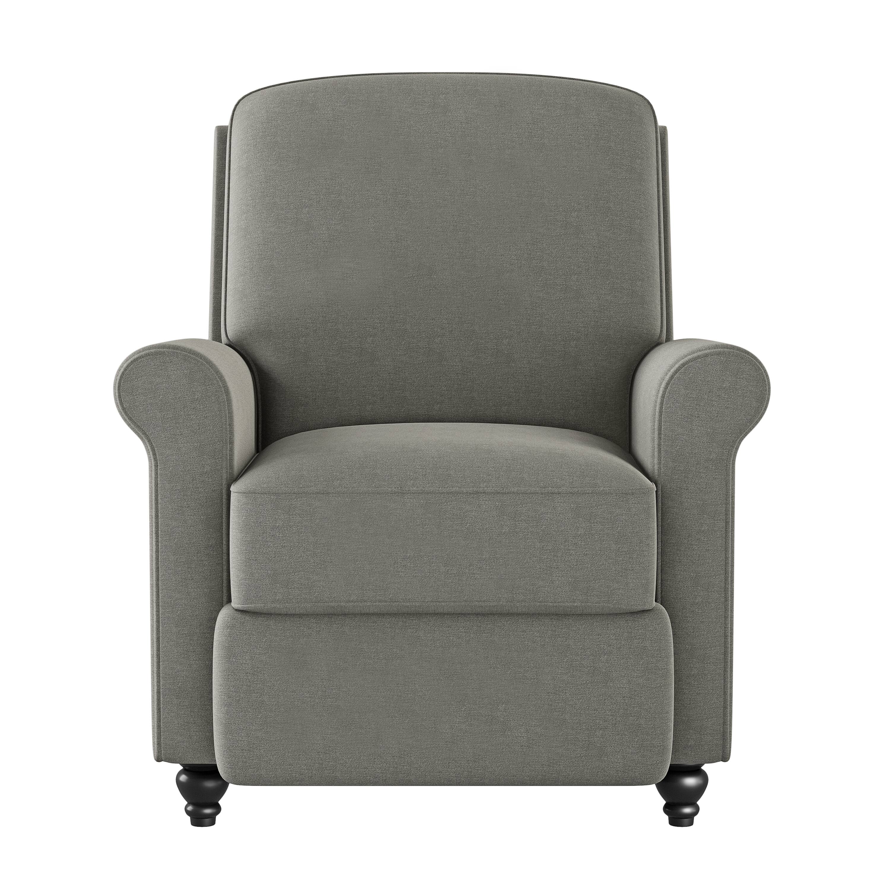 Front. ProLounger - Lehnor Chenille Push Back Recliner Chair - Warm Gray.