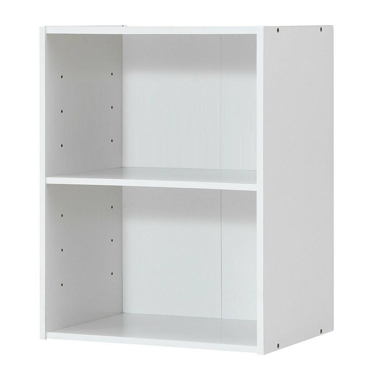 Alt View 9. Gymax - Gymax 2 Tier Open Shelf Night Stand End Table Sofa Side Storage Display Furni White - White.