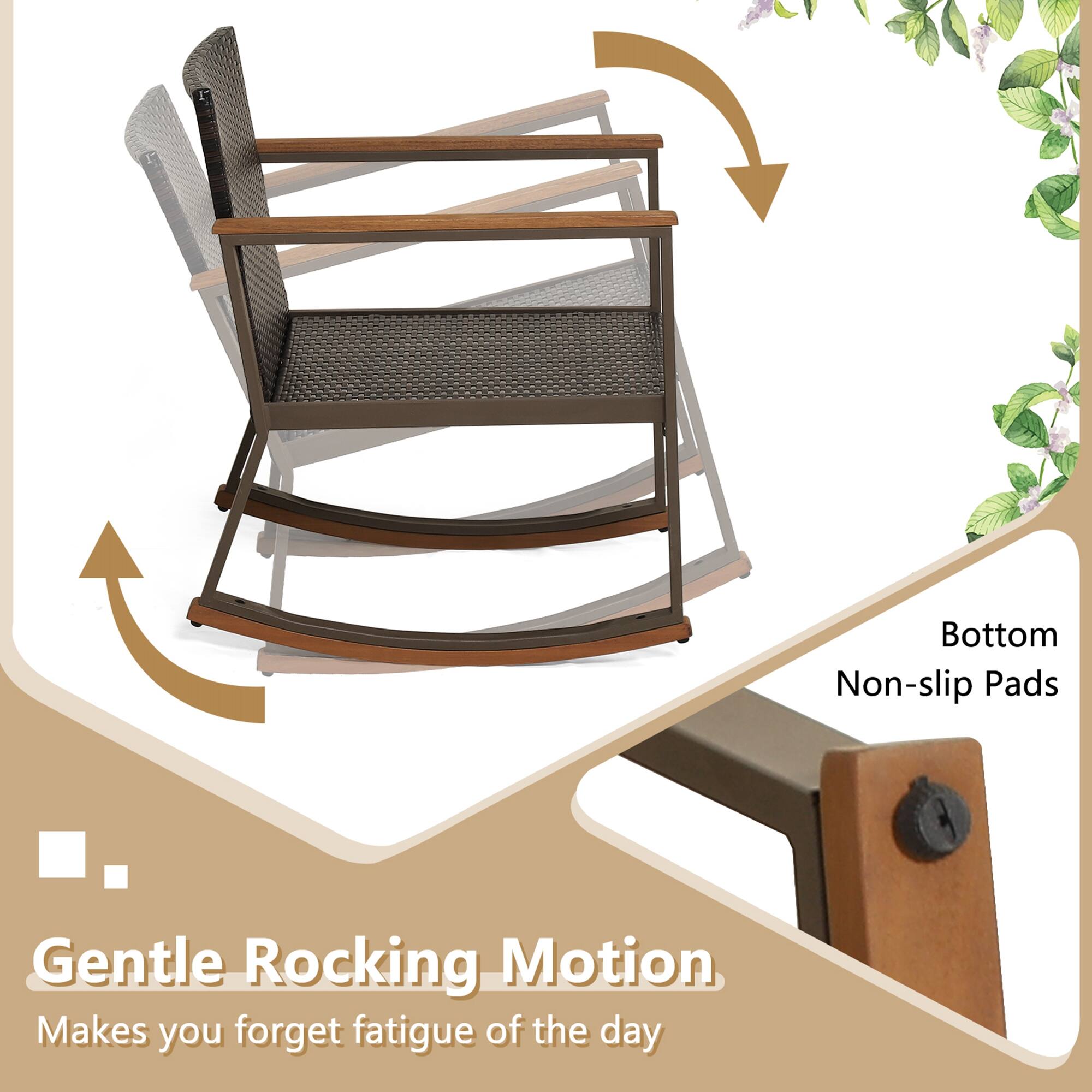 Gentle Rocking Motion, Makes you forget fatigue of the day, Bottom Non-slip Pads
