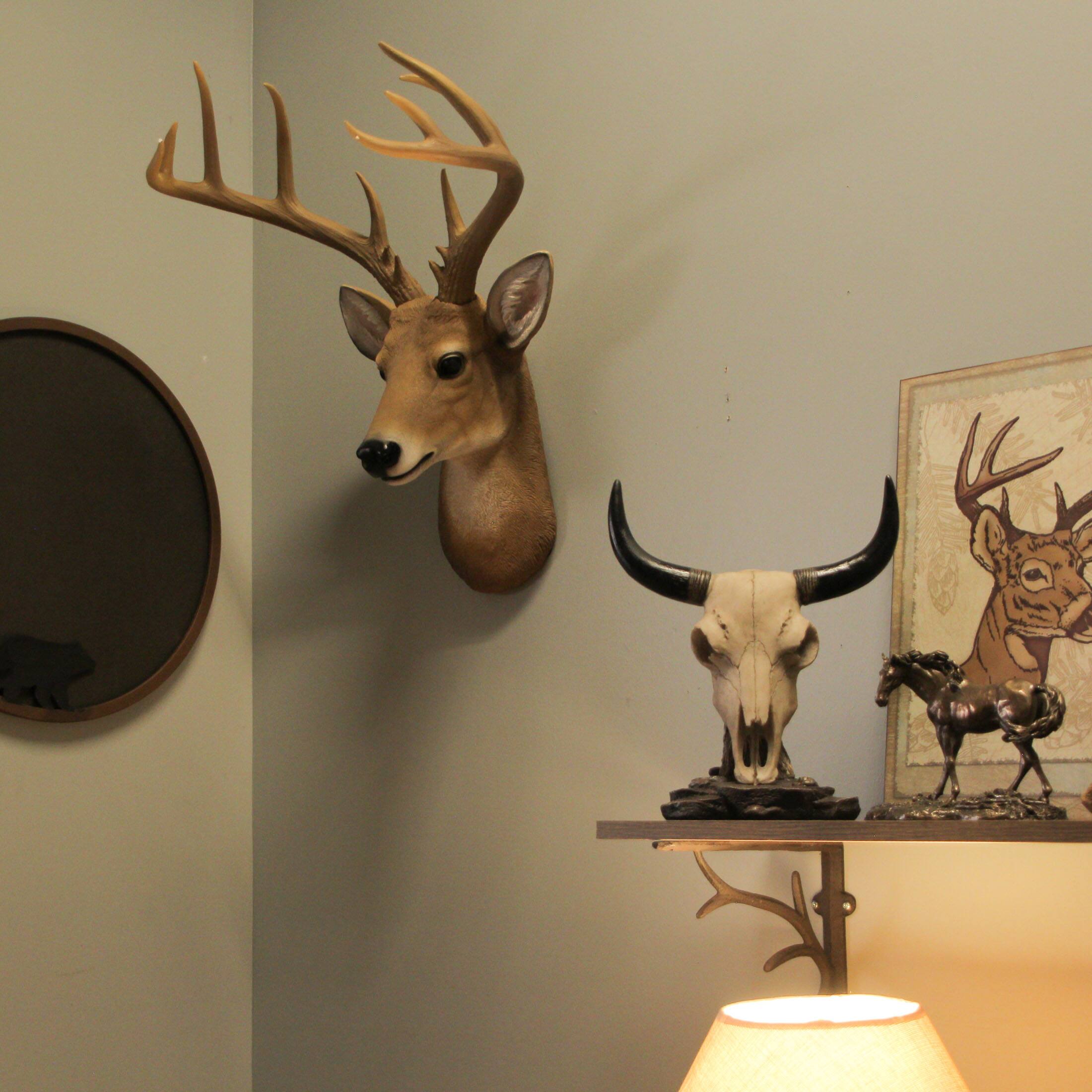 Alt View 5. Zeckos - 12 Point Buck Deer Head Bust Wall Hanging Lodge Decor Trophy Mount 23.5 Inches - Brown.