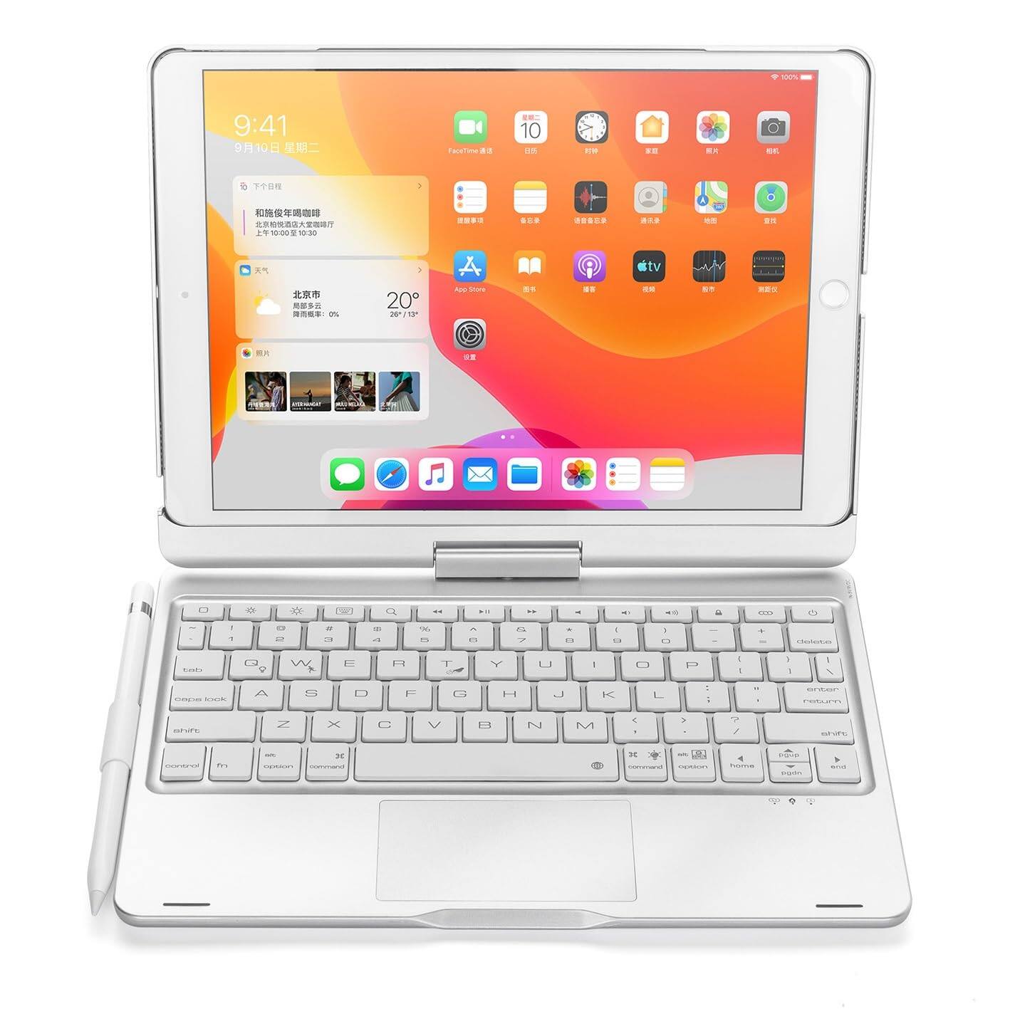 9:41  
9月10日 星期二  

今日日程  
和俊俊年喝咖啡  
上午10:00-10:30  

天气  
北京市  
多云  
20°  
20°/15°  
湿度：0%  

FaceTime  
备忘录  
照片  
地图  
天气  
App Store  
设置  

10  
11:55  
时钟  
家庭  
照片  
备忘录  
健康  
家庭  
iCloud  
照片  
家庭  
健康  
时钟  
备忘录  
App Store  
设置  

9:41  
9月10日 星期二  

今日日程  
和俊俊年喝咖啡  
上午10:00-10:30  

天气  
北京市  
多云  
20°  
20°/15°  
湿度：0%