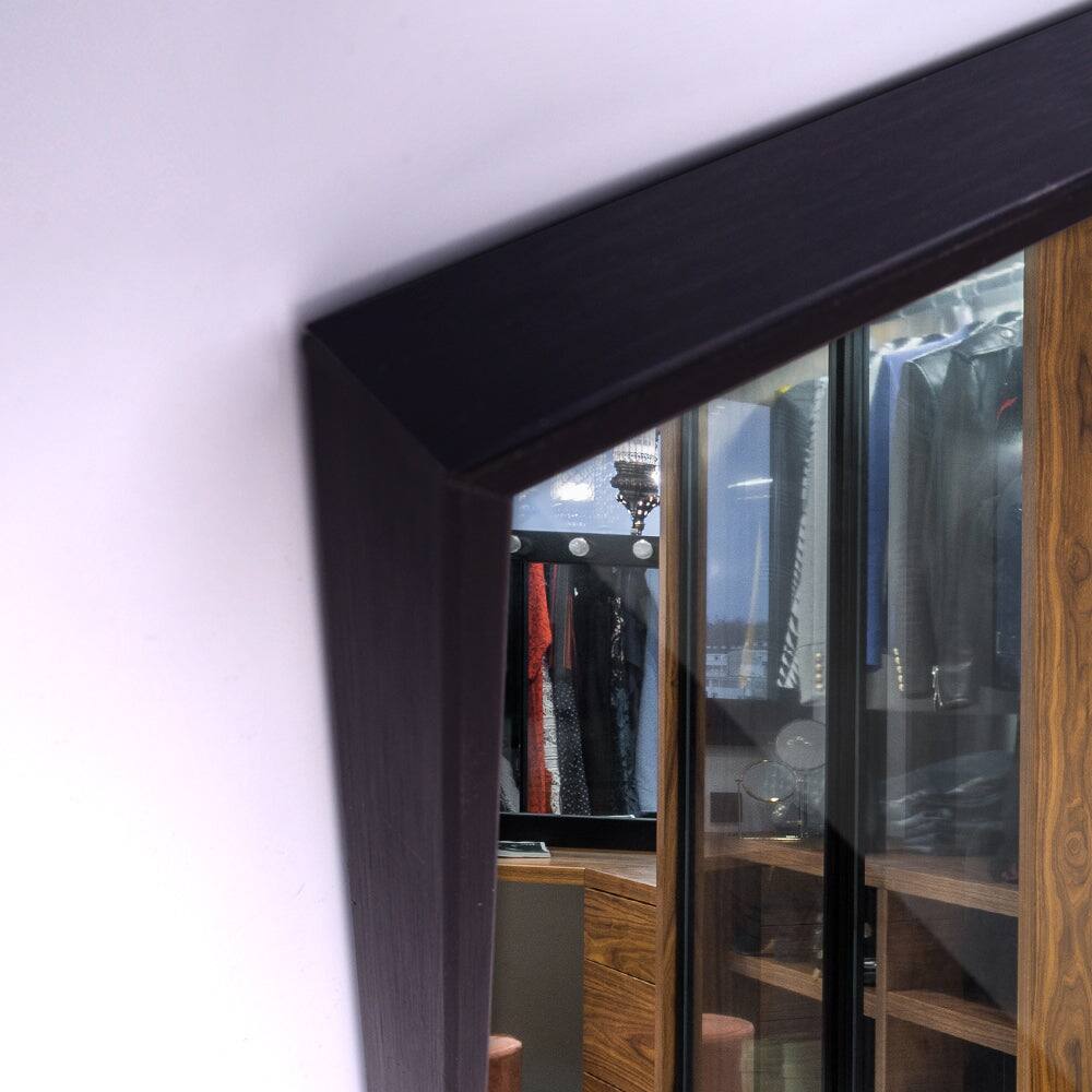 Alt View 8. BreeBe - 36" x 24" Modern Black Bathroom Mirror with Aluminum Frame, Vertical or Horizontal Hanging Decorative Wall Mirror - Black.