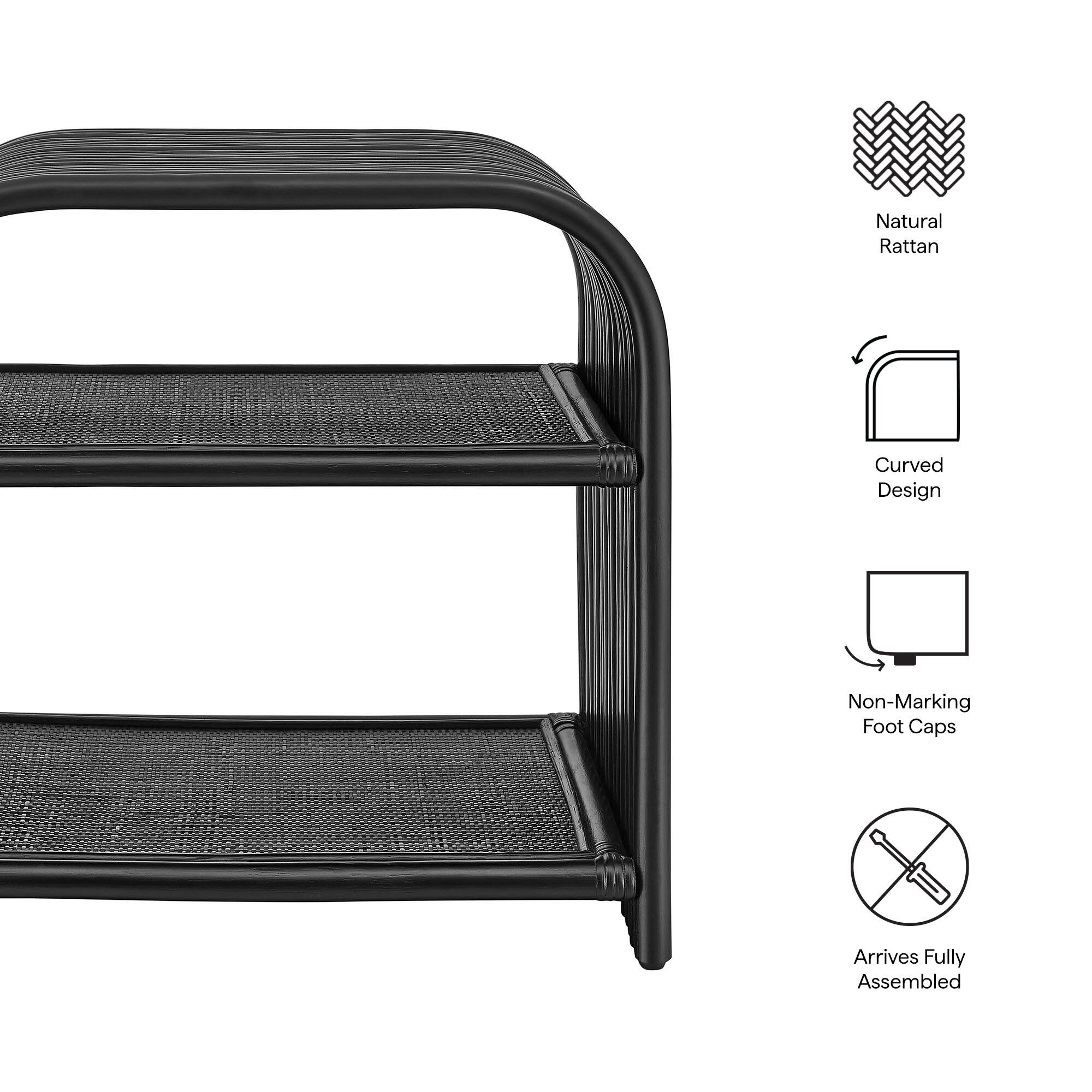 Natural Rattan Curved Design Non-Marking Foot Caps Arrives Fully Assembled
