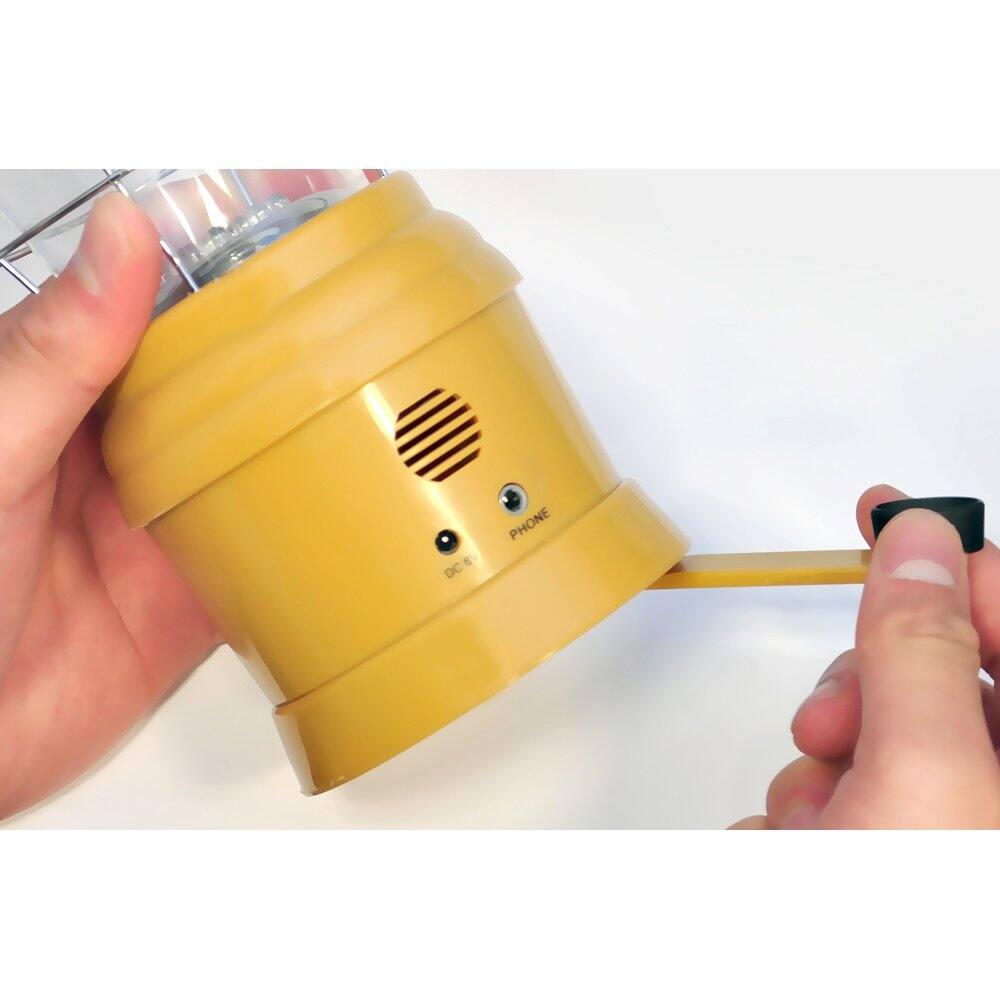 Alt View 1. Pyle - Pyle Multi-Function Hand Crank Lantern with AM/FM Radio – Powered by AA Batteries or Rechargeable Battery (Yellow).