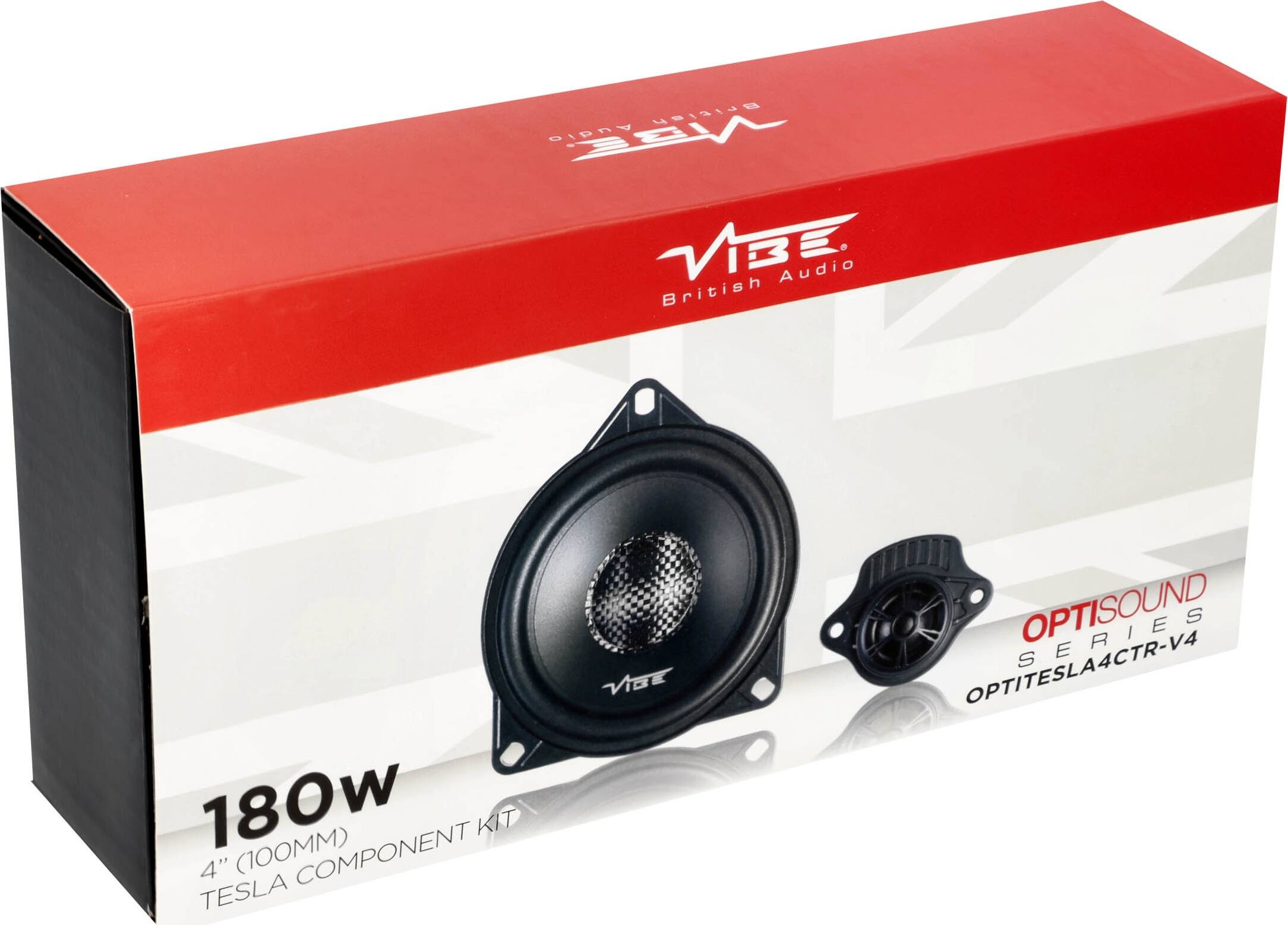 British Audio VIBE  
180w (100MM) 4" COMPONENT TESLA VG  
OPTISOUND SERIES  
OPTITESLA4CTR-V4